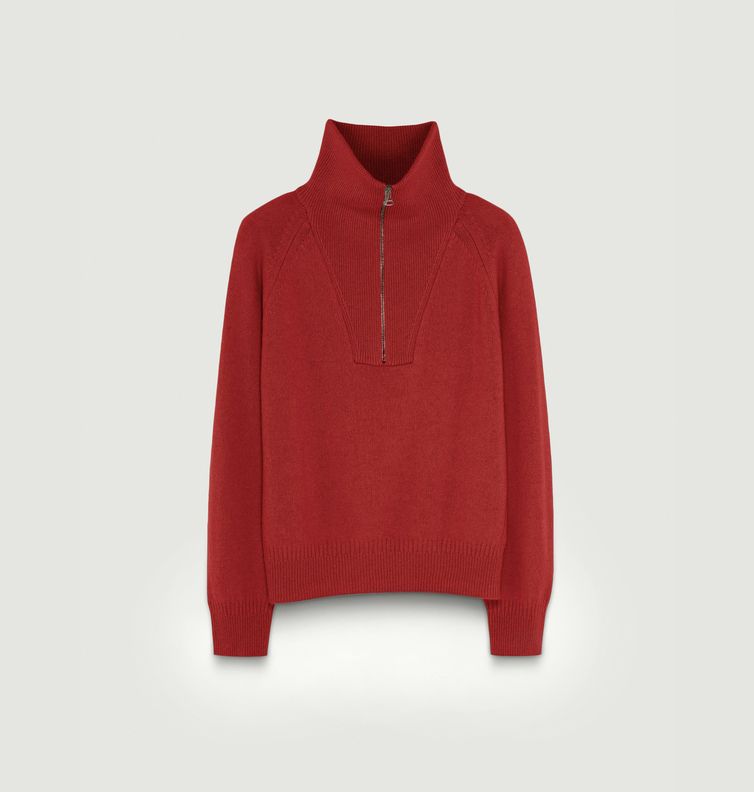 Pull col zippé en Cachemire