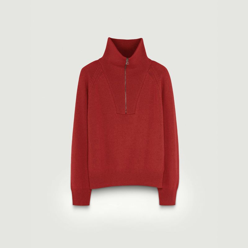 Pull col zippé en Cachemire - Tricot