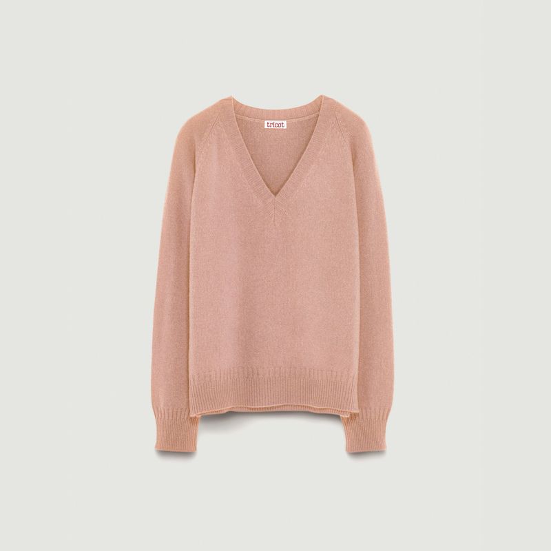 Pullover mit V-Ausschnitt aus Kaschmir - Tricot