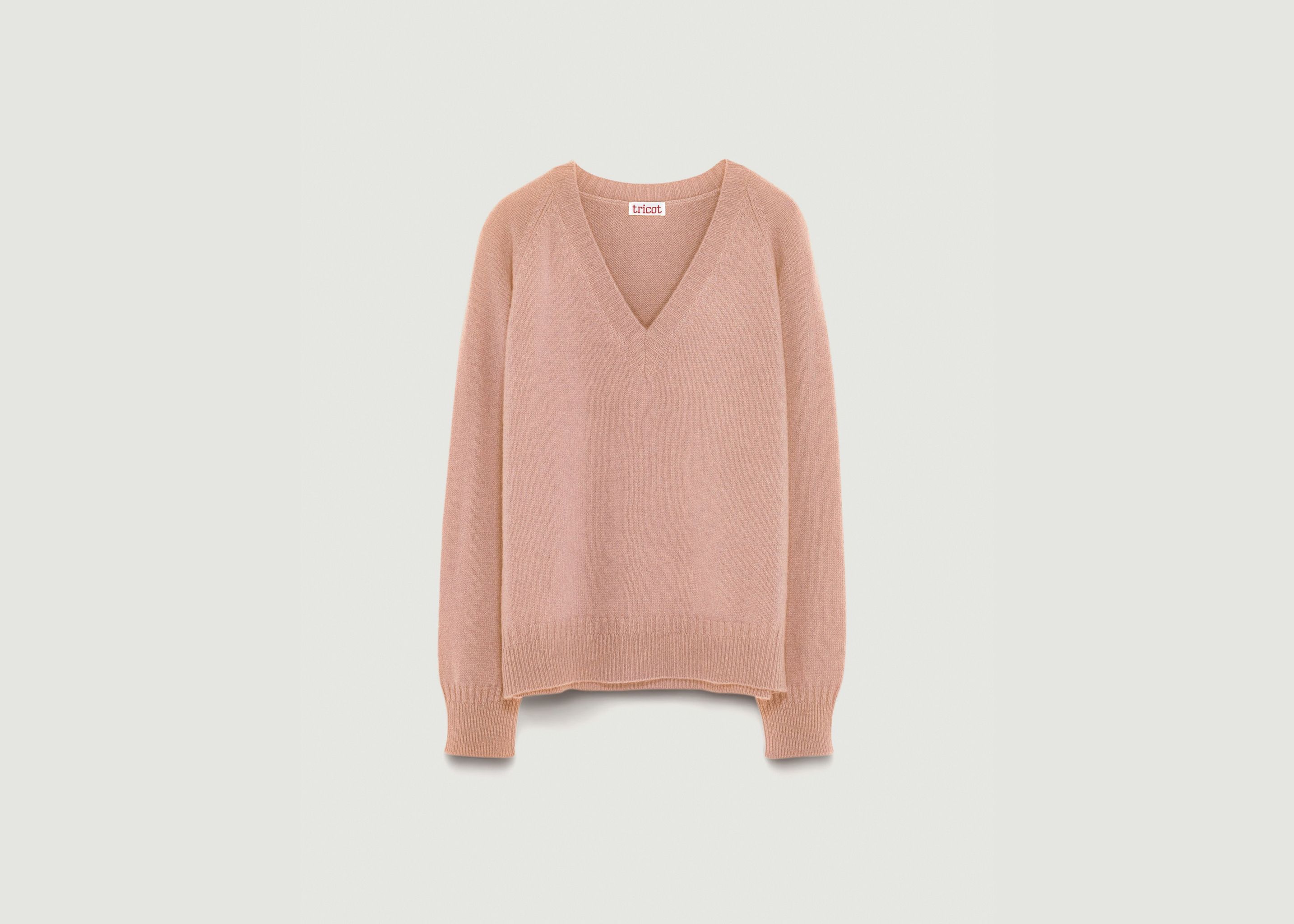 Pullover mit V-Ausschnitt aus Kaschmir - Tricot