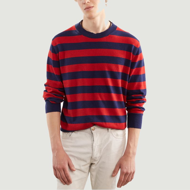 Pullover mit Rundhalsausschnitt und Streifen - Tricot
