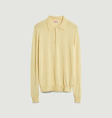 Polo shirt in extra-fine wool