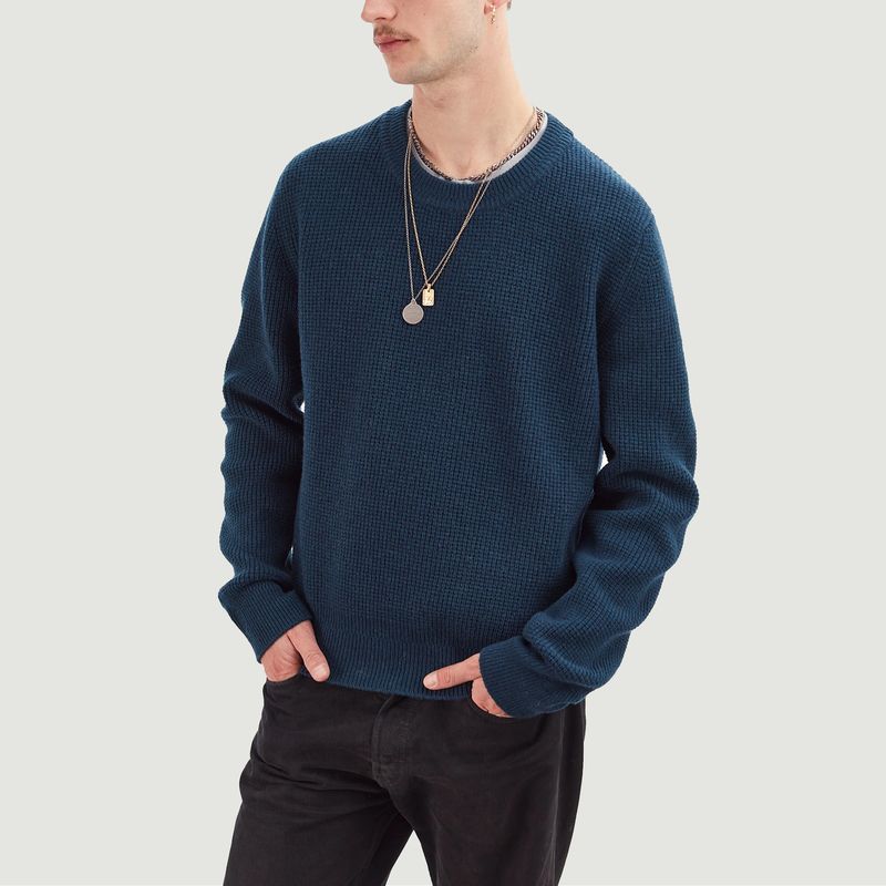 Pull col rond laine & cachemire  - Tricot