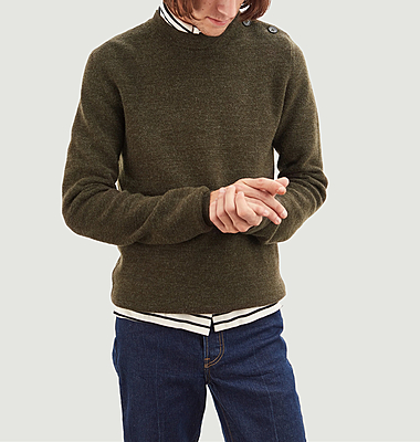 Pull marin boutonné en laine bio 