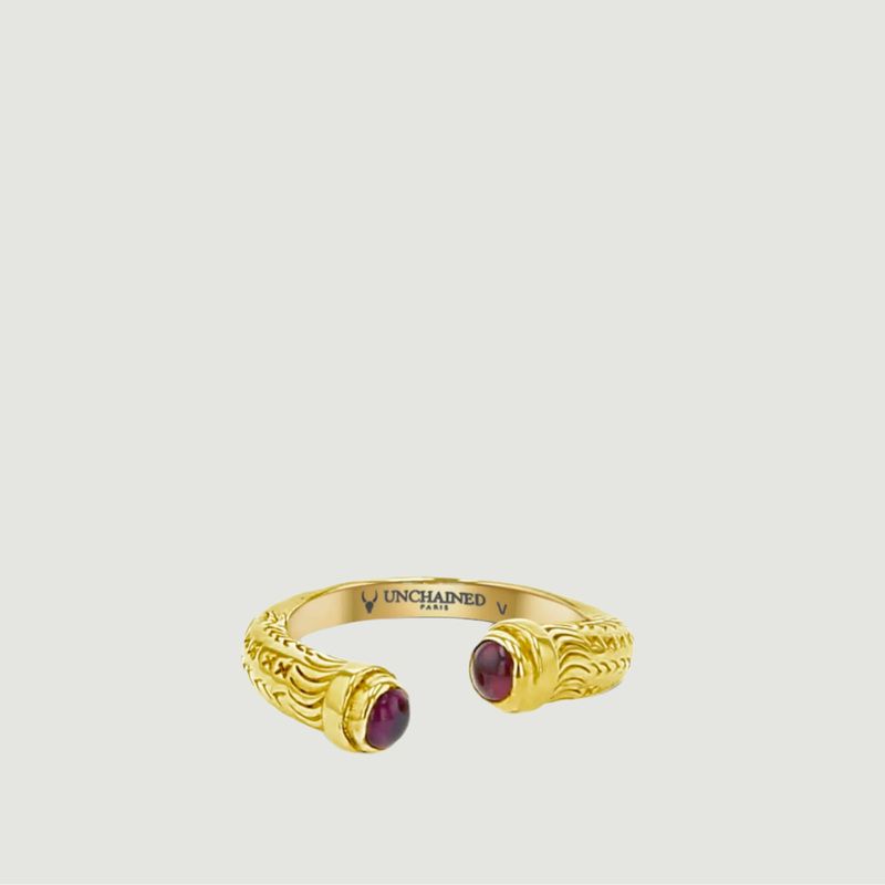 Aina ring garnets gold in 24kt silver vermeil - Unchained Paris