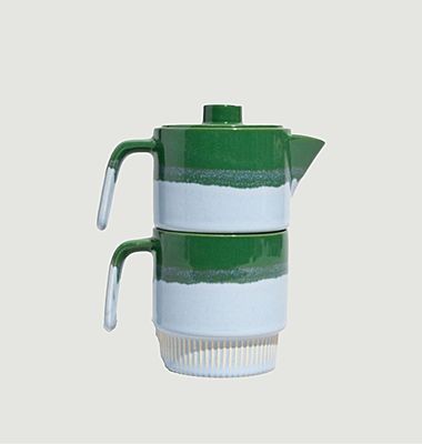 Stackable stoneware teapot 