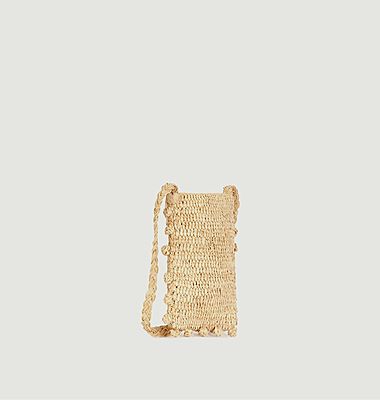 Smartphone bag made of raffia