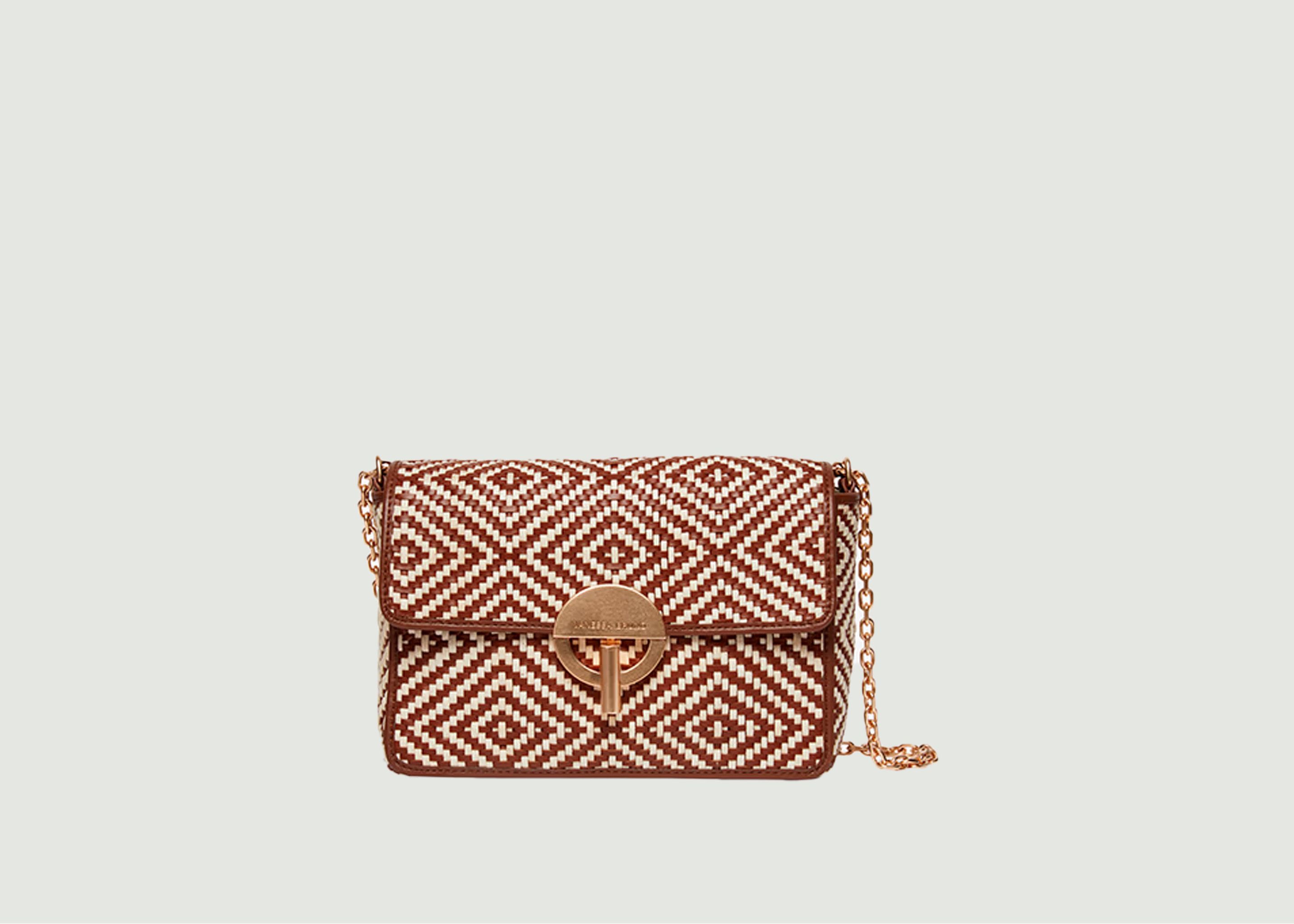 Small bag in leather and woven cotton with Moon geometric pattern - Vanessa Bruno