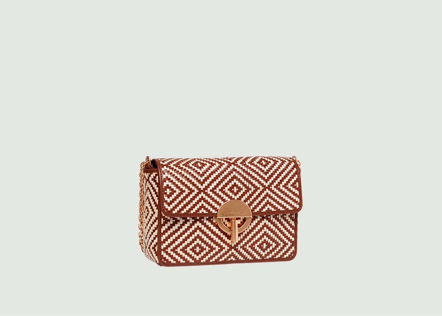 Small bag in leather and woven cotton with Moon geometric pattern - Vanessa Bruno