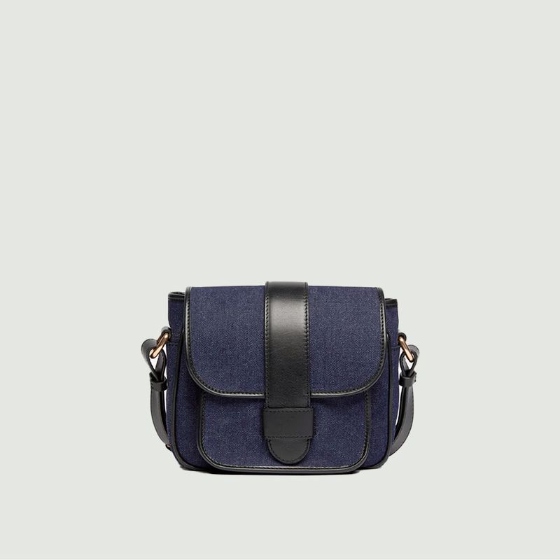 Frankie small denim and leather satchel bag - Vanessa Bruno