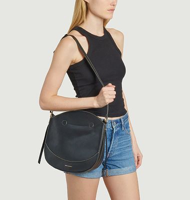 Daily leather half-moon bag