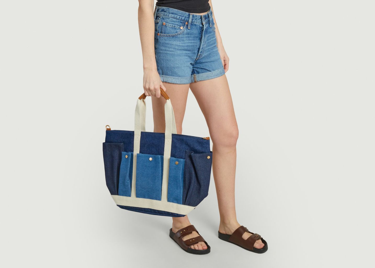 Multi-pocket cotton canvas tote bag - Vanessa Bruno