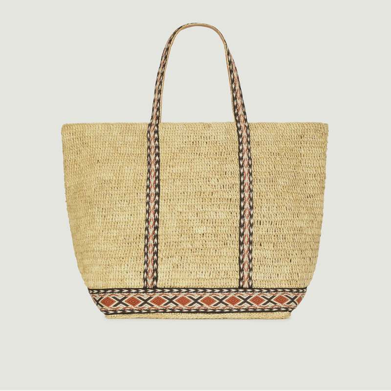 Raphia big tote bag with embroideries - Vanessa Bruno