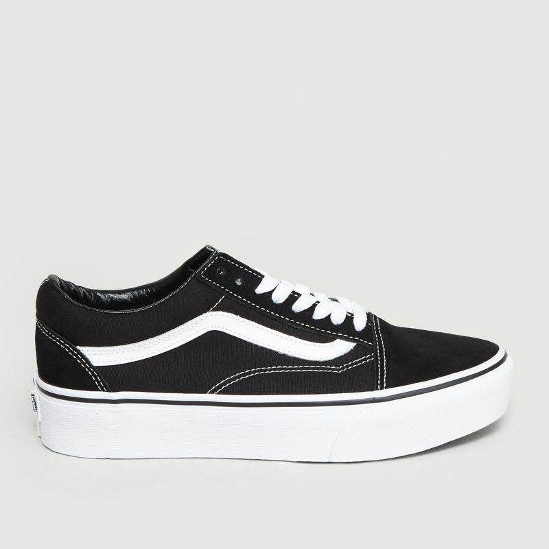 vans old skool white logo black skate shoes