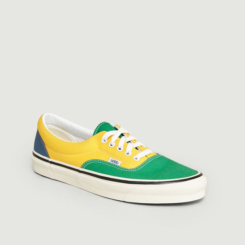 blue yellow and green vans