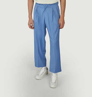 Straight-cut suit pants with darts