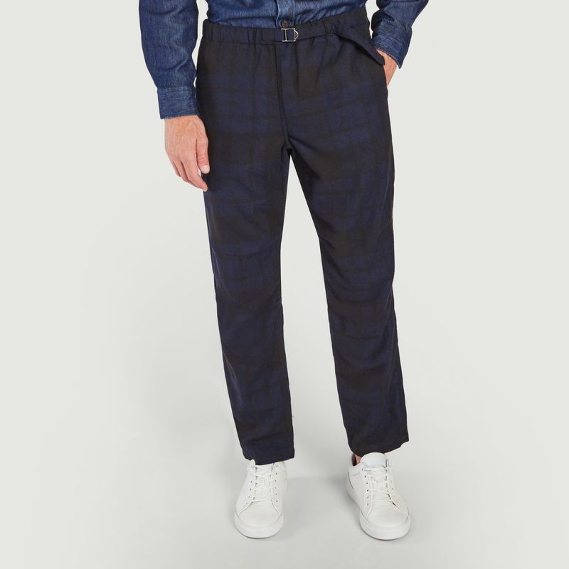 Pantalon tartan en bleu marine  - Wax London