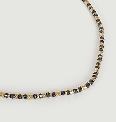 Taweez pearl necklace with spinels and hematites