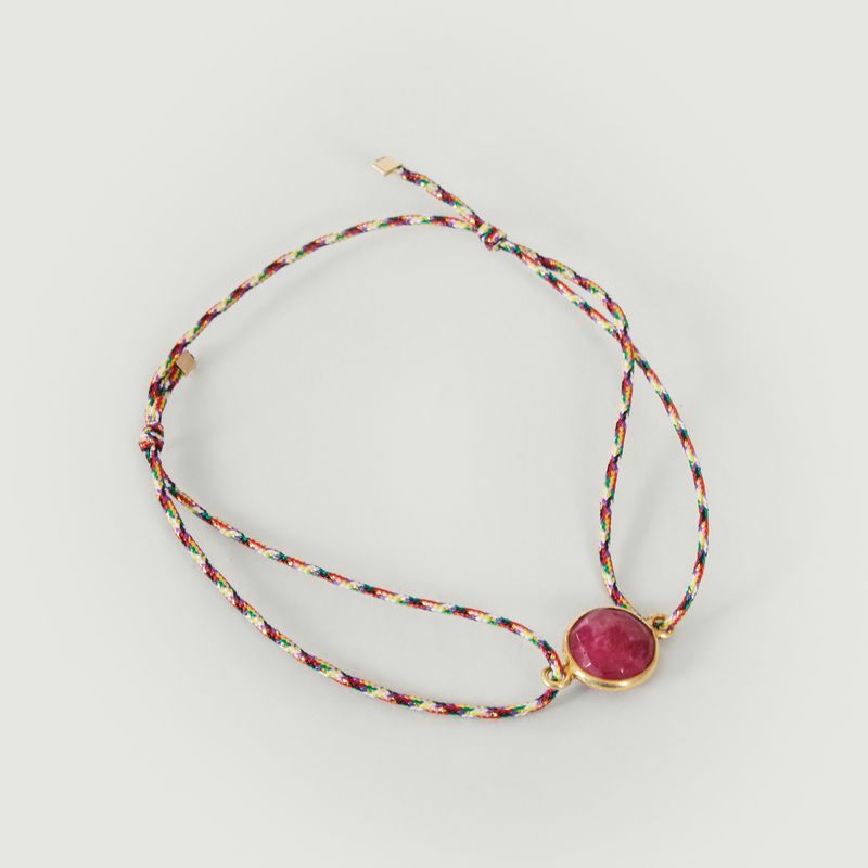 Fabric bracelet with ruby Ipa - Wildstone Paris