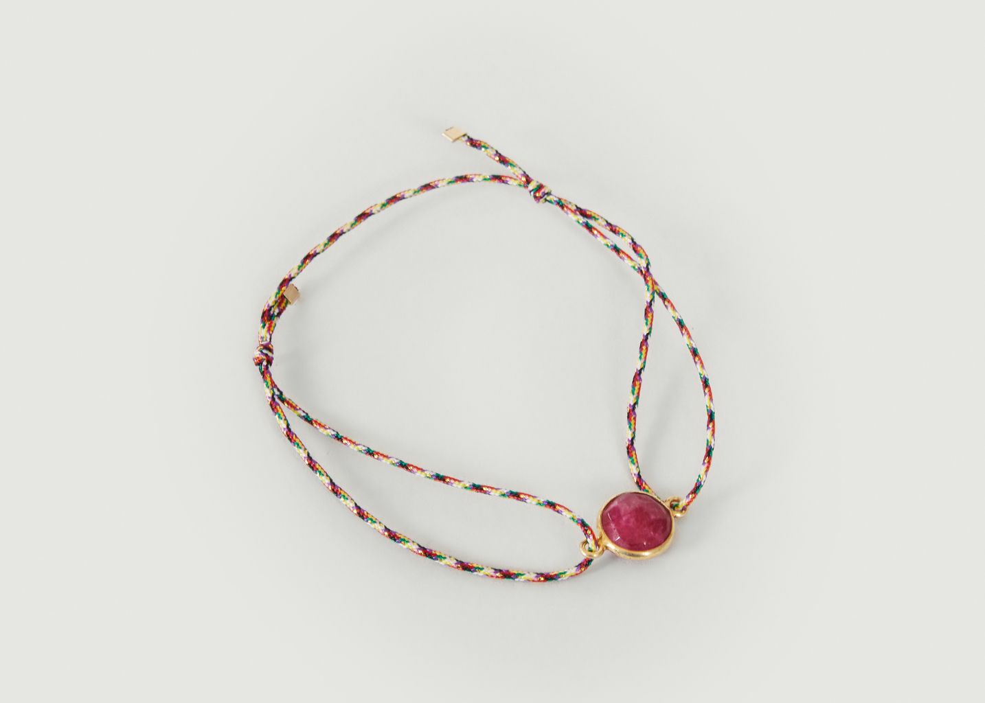 Fabric bracelet with ruby Ipa - Wildstone Paris