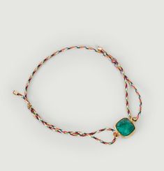 Fabric bracelet with emerald Ipa