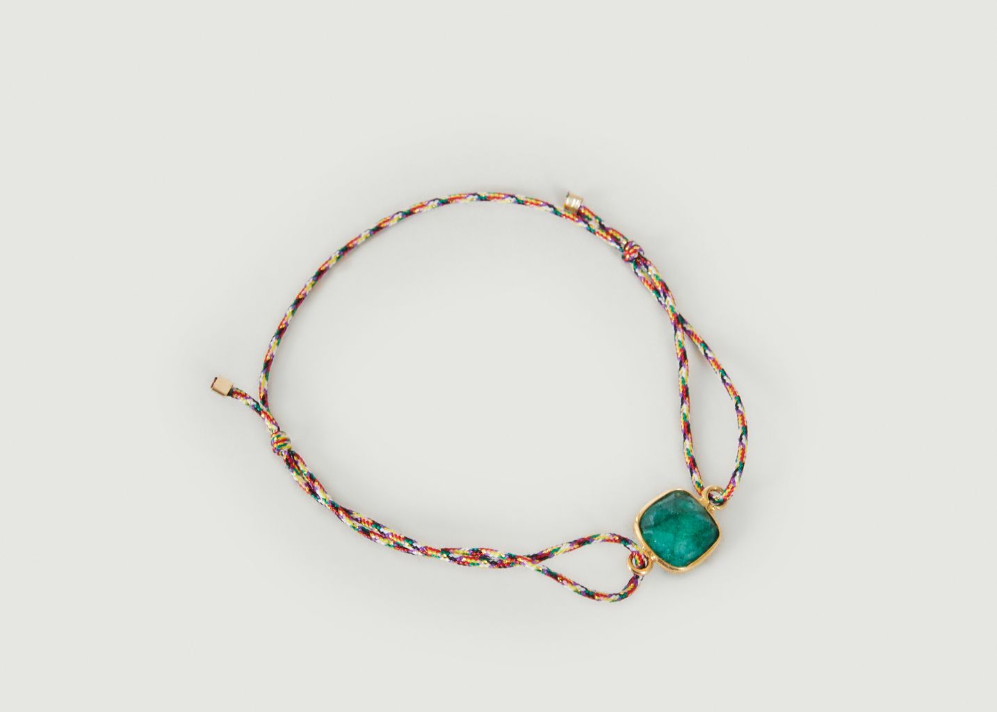 Fabric bracelet with emerald Ipa - Wildstone Paris