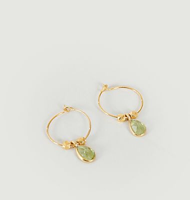 Creole earrings with peridot Mini Bindi