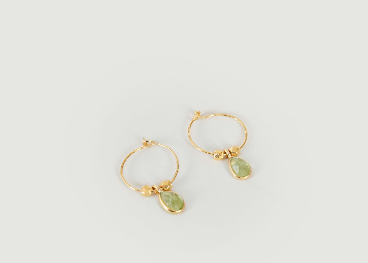 Creole earrings with peridot Mini Bindi - Wildstone Paris