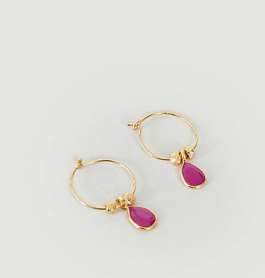 Boucles d'oreilles créoles avec rubis Mini Bindi 