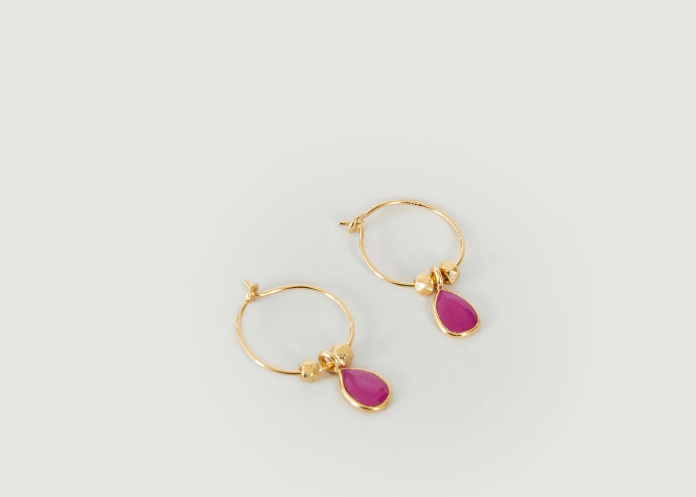 Boucles d'oreilles créoles avec rubis Mini Bindi  - Wildstone Paris