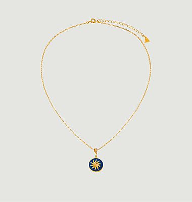 Gold Blue Cosmic Sparkle Necklace