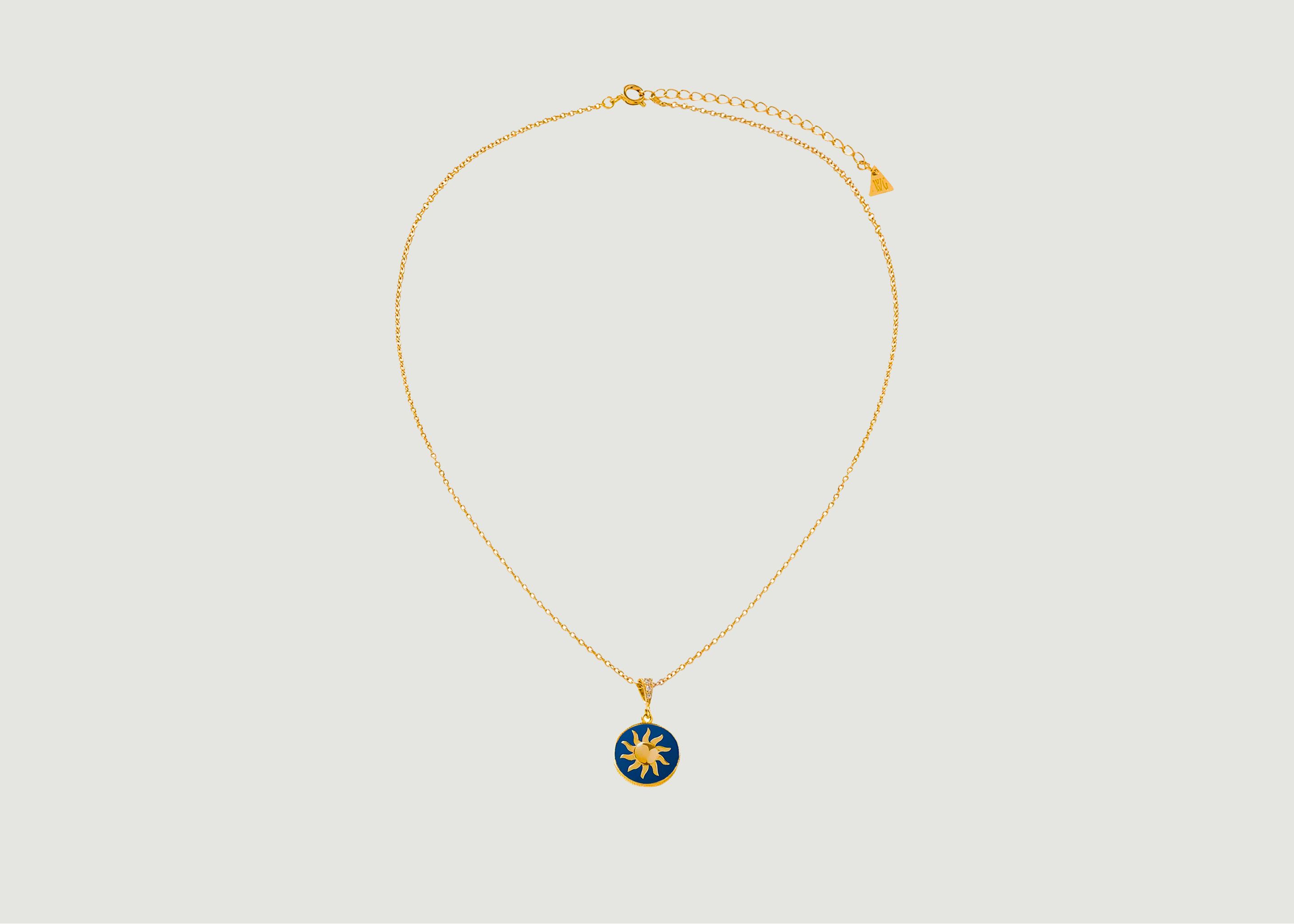 Gold Blue Cosmic Sparkle Necklace - Wilhelmina Garcia