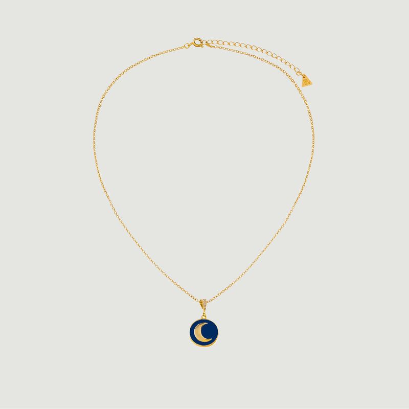 Gold Blue Cosmic Sparkle Necklace - Wilhelmina Garcia
