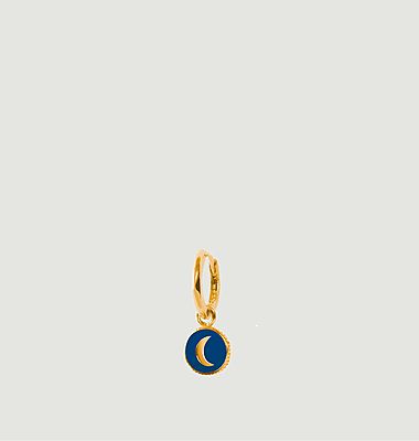 Gold Blue Cosmic Hoop Earrings