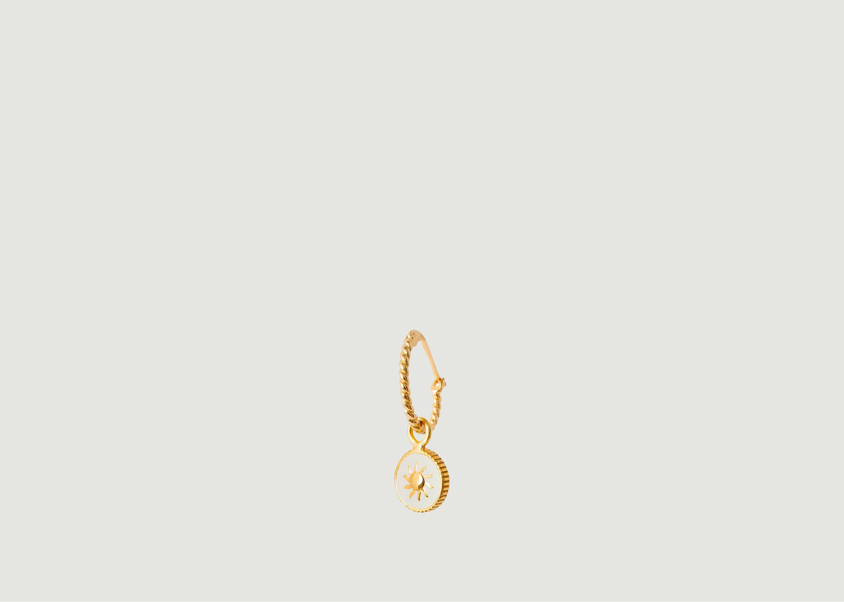 Gold White Dust Cosmic Rope Earring - Wilhelmina Garcia