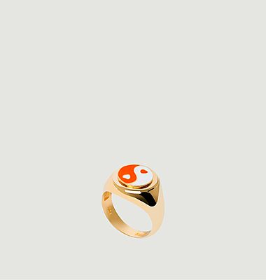 Gold Tangerine Yin Yang Ring