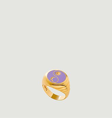 Gold Purple Bloom Sparking Eclipse Ring