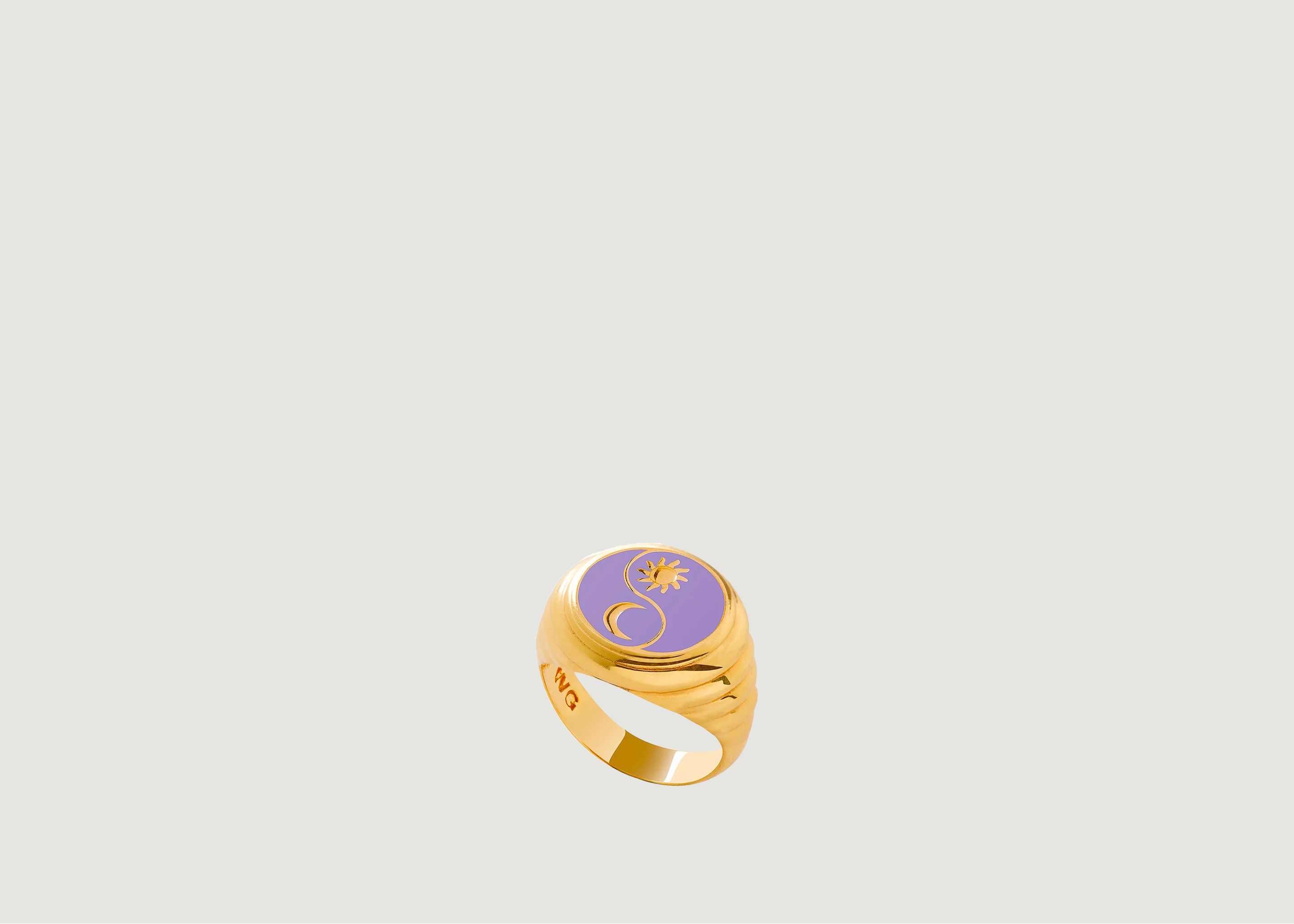 Gold Purple Bloom Sparking Eclipse Ring - Wilhelmina Garcia