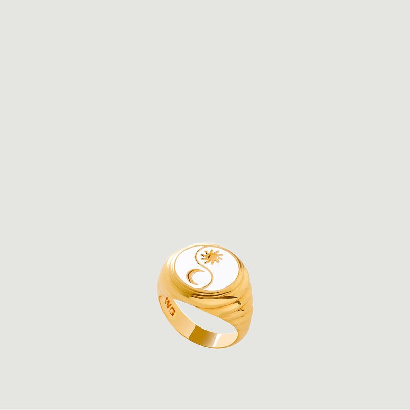 Ring Eclipse glitzernd aus weißem Goldstaub - Wilhelmina Garcia
