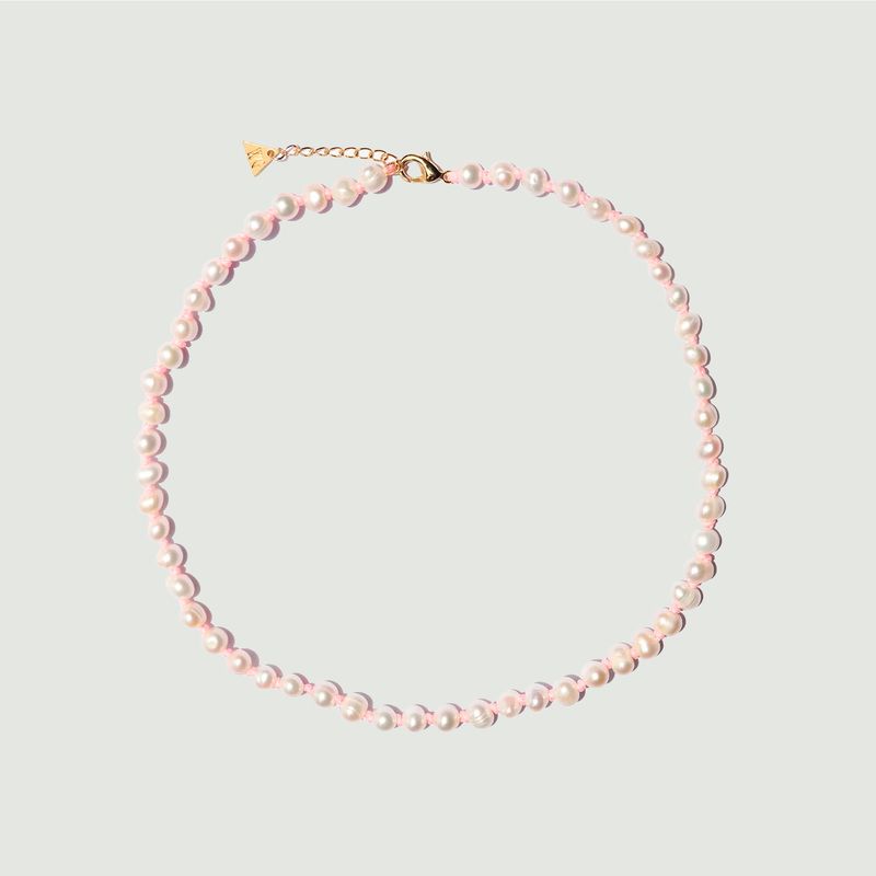 Pink Knitted Pearl Halskette - Wilhelmina Garcia