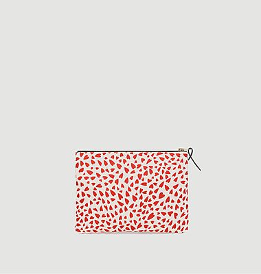 White Hearts Large Clutch