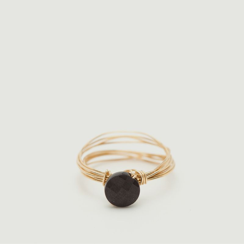Bouton multirangs facetted stone gold filled ring - YAY